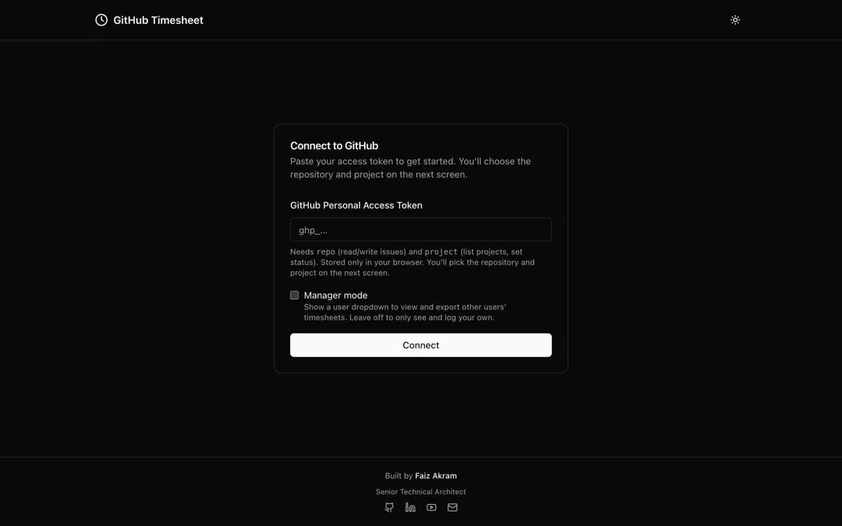 GitHub Timesheet