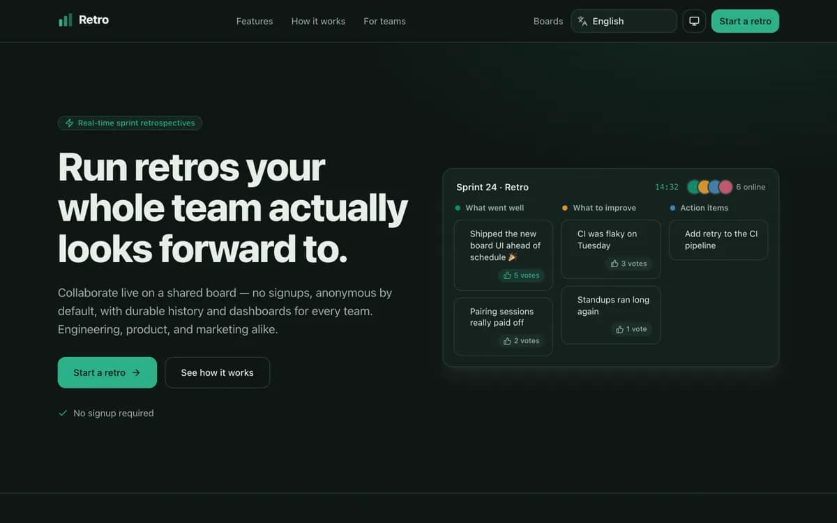 Retro — Sprint Retrospectives - SaaS project by ESPARKS IT SOLUTIONS
